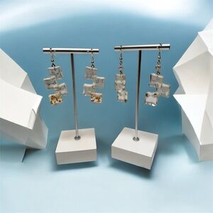 Hand Crafted Silver and Gold Geometric Earrings